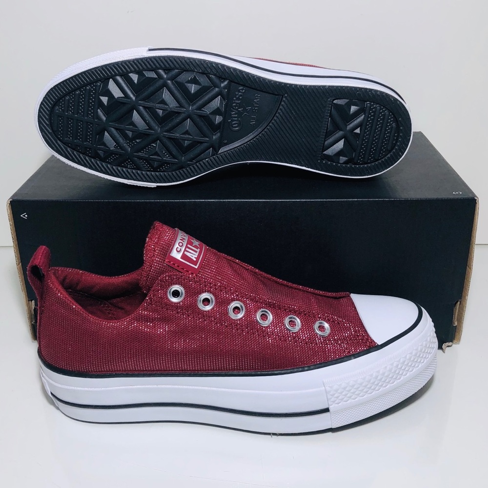Converse Final Frontier Brick Red Platform Slip - Picture 3 of 8